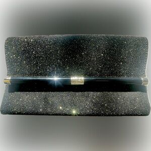 Gorgeous DVF black and gold envelope clutch Diane von Furstenberg